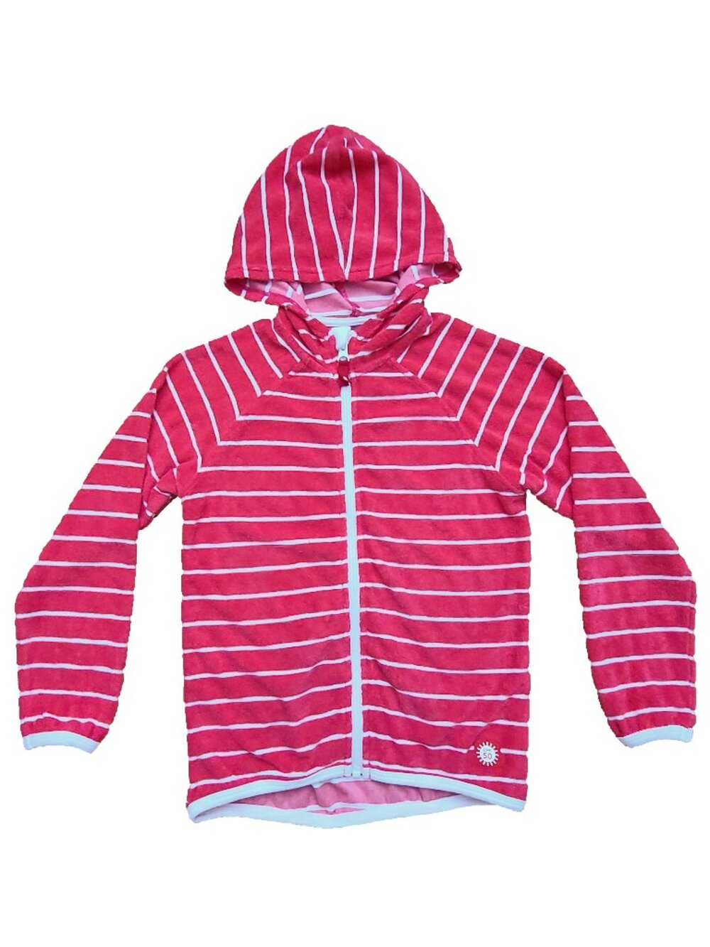 Reima Candy Pink Hafen Terry Striped Hoodie 122 cm (6-7 Years)